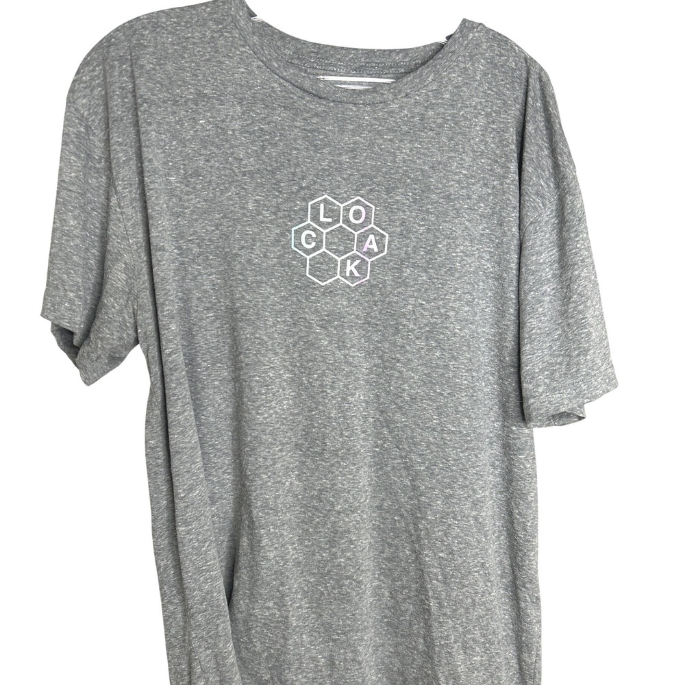 Cloak Brand LARGE‎ Mens Gray Heather Circuit Bee Graphic T-Shirt Gaming Tee
